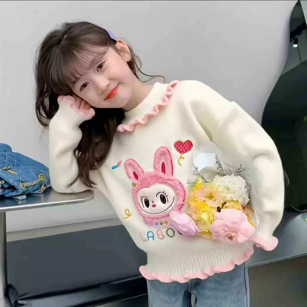 圆领卡通风休闲风厚款毛衣针织衫时尚韩版童装套头2160