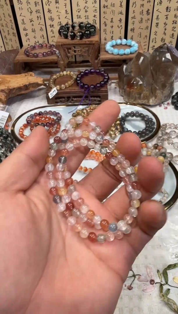 未镶嵌手串水晶SJ-1007兔毛 天然水晶 默认微瑕