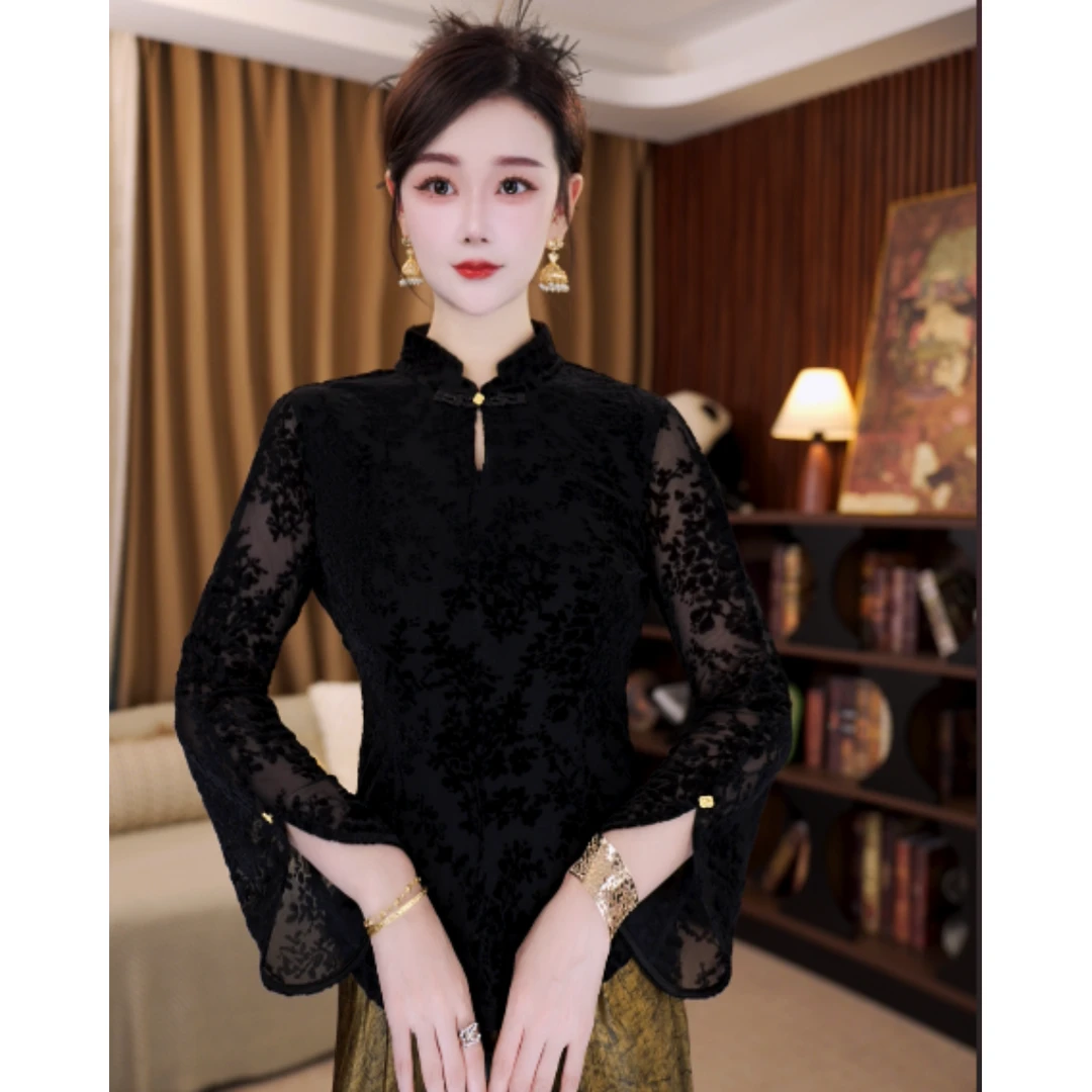 【沉香】新中式国风2025新款气质百搭老钱风打底衫LY-G8713