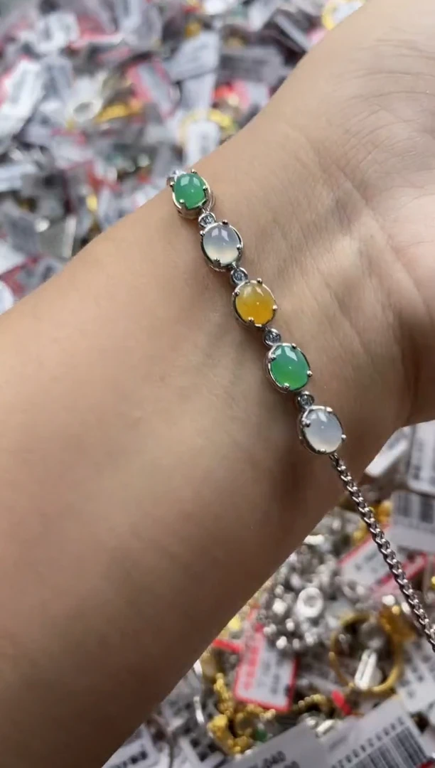 翡翠戒指银S925镶嵌6666---1