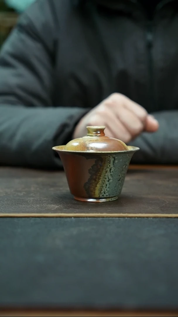 杯全手工柴烧两才盖碗