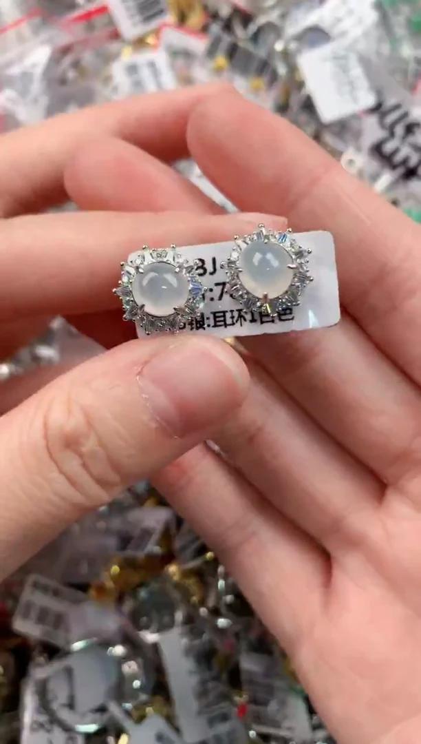 银S925镶嵌戒指翡翠111         9