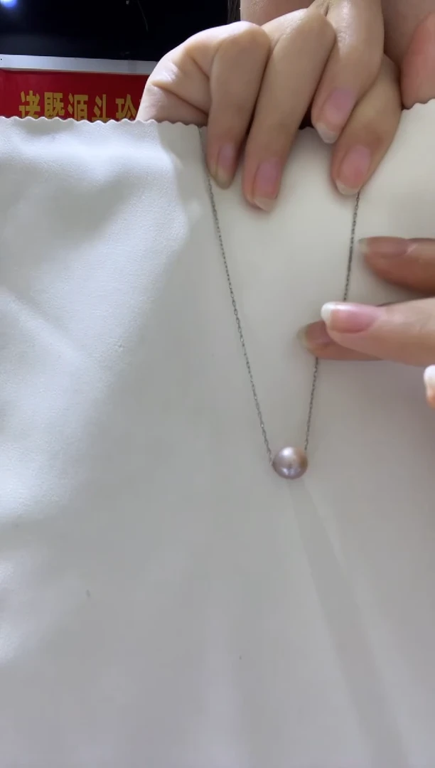 吊坠(赠链)银S925镶嵌淡水珍珠路路通项链