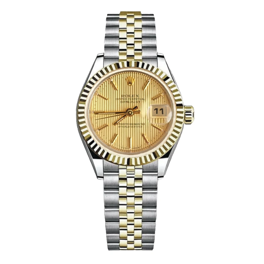99新 Rolex/劳力士 日志69173/26mm/金竖纹理盘/自动机械/单表