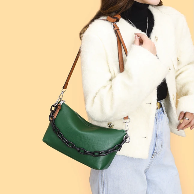 【头层牛皮】真皮女包单肩斜挎包20805