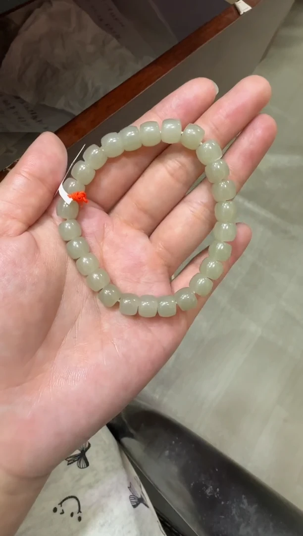 未镶嵌手串和田玉近矿高清白手串（产地直发）