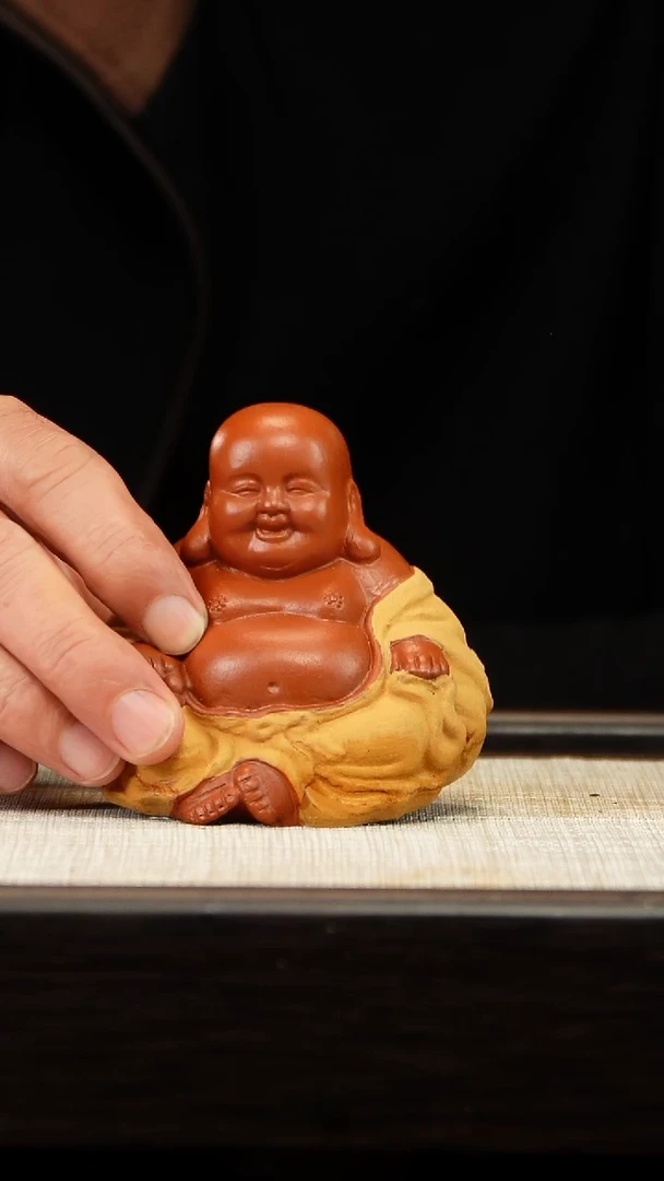 茶壶紫砂菜***?弥勒茶宠