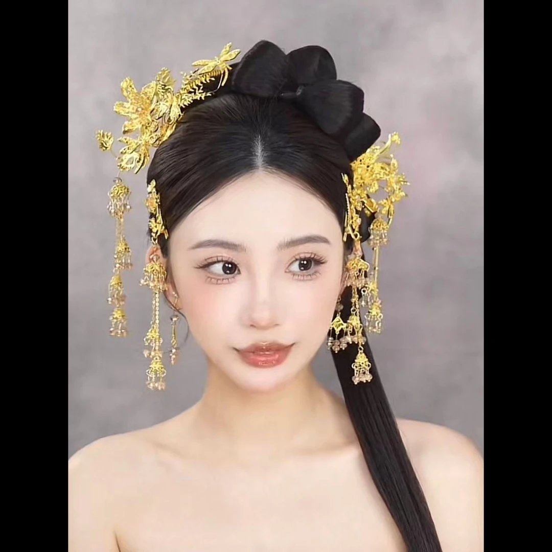 合金婚庆饰品 金色国风新娘饰品爆款222