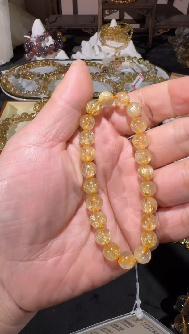 未镶嵌手串发晶SJ-814金发晶