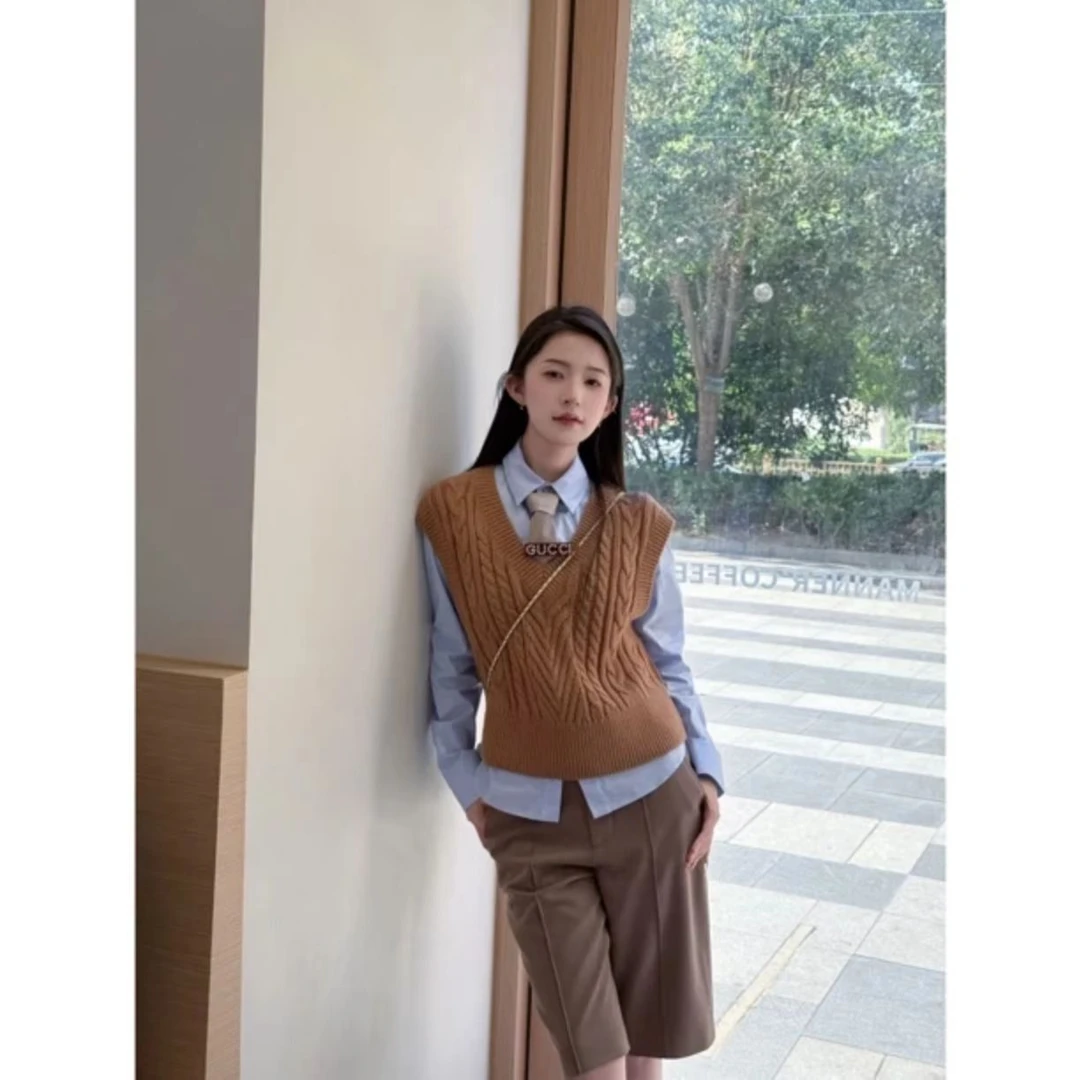GIRDEAR/哥弟夏新款时尚休闲百搭洋气高级爆款针织马甲138092