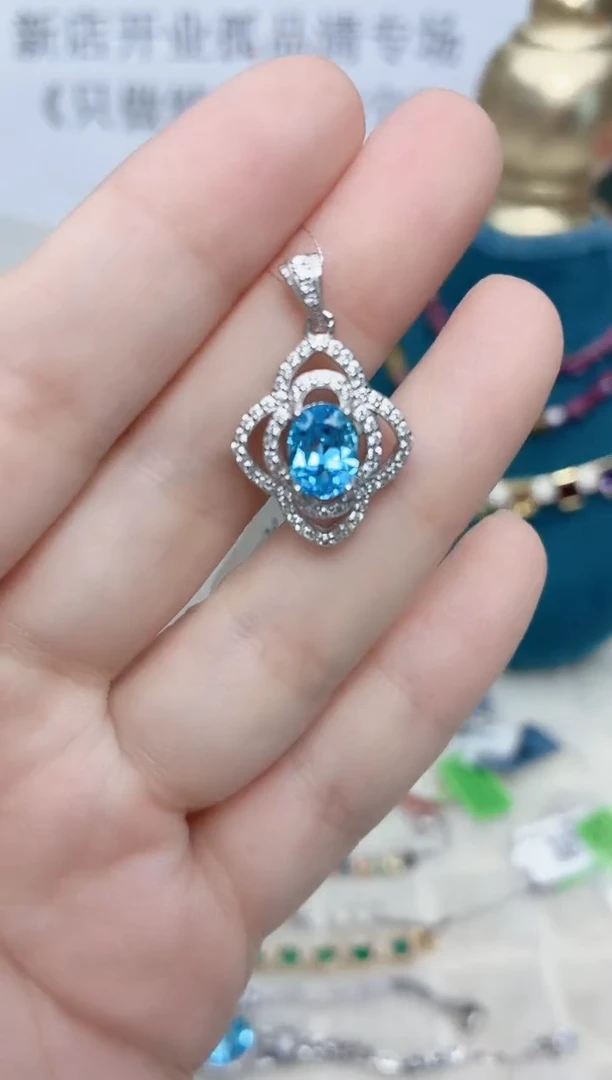 银S925镶嵌托帕石吊坠116ZB1130产品一个（多样性）