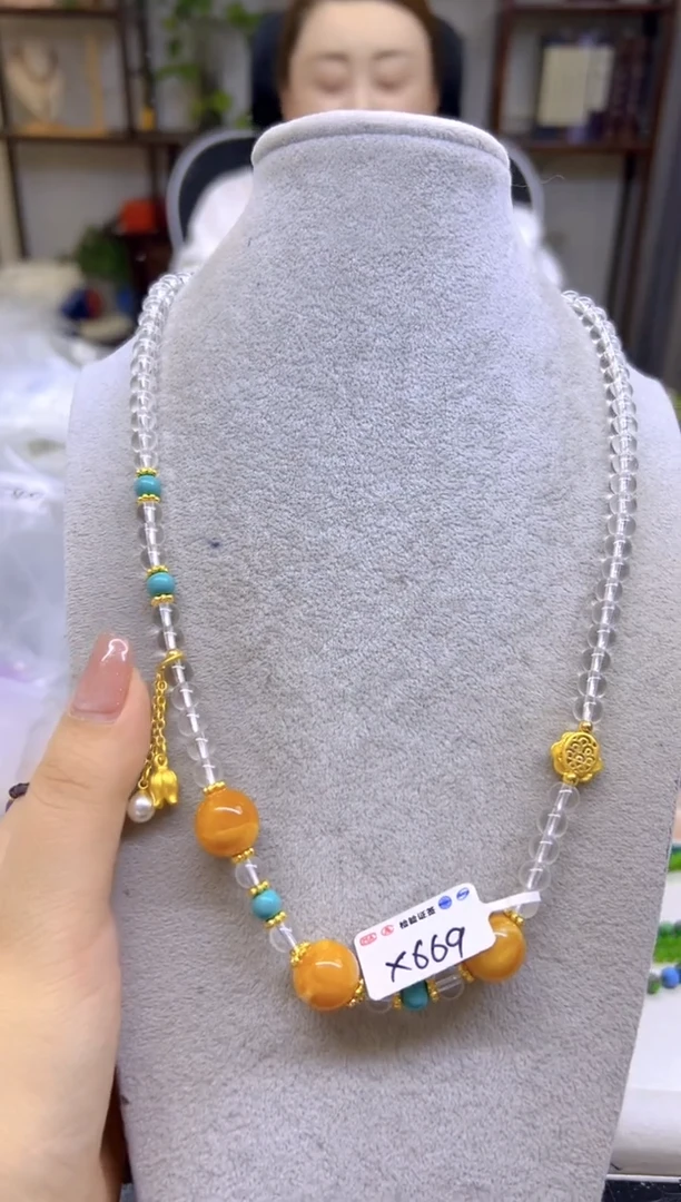 未镶嵌颈饰蜜蜡DIY款X669