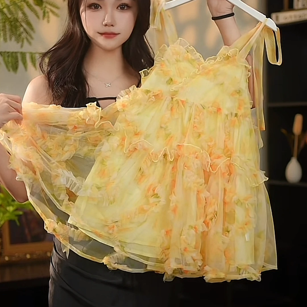 AODUOSEN/奥多森女童新款儿童韩版吊带裙子夏装女孩公主裙洋气