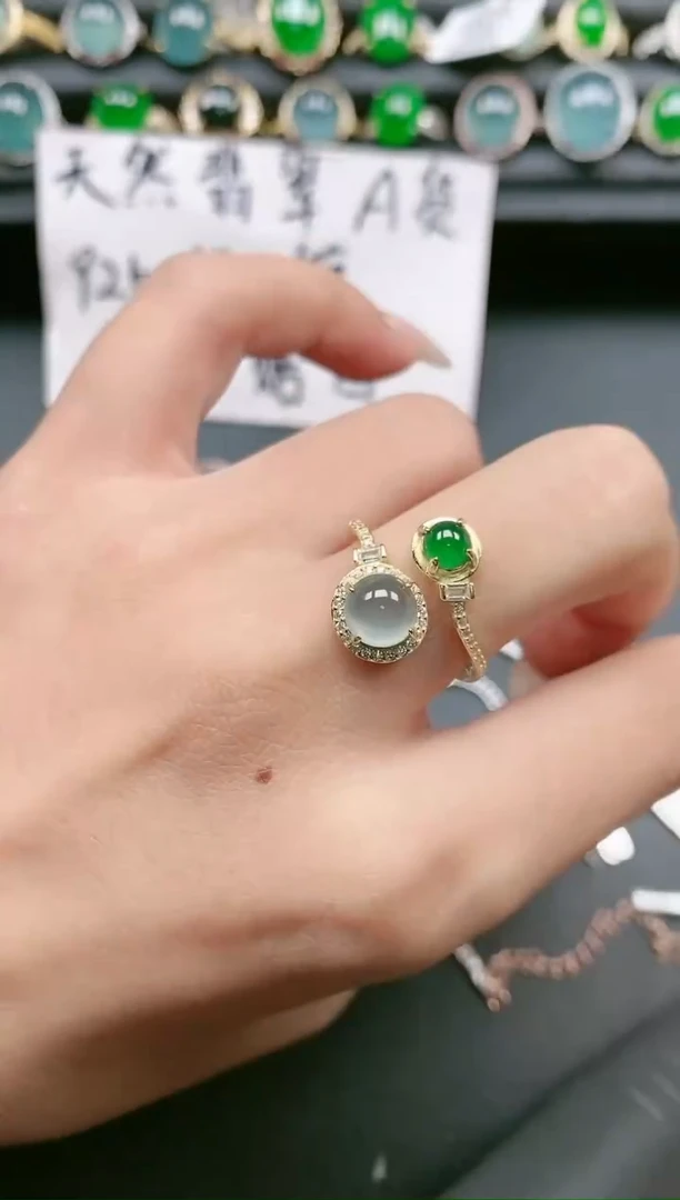 翡翠戒指银S925镶嵌11111