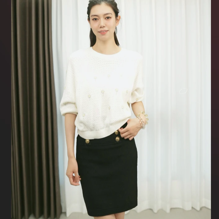 95新 DIOR/迪奥 针织打底衫白色/250818SJD5J05