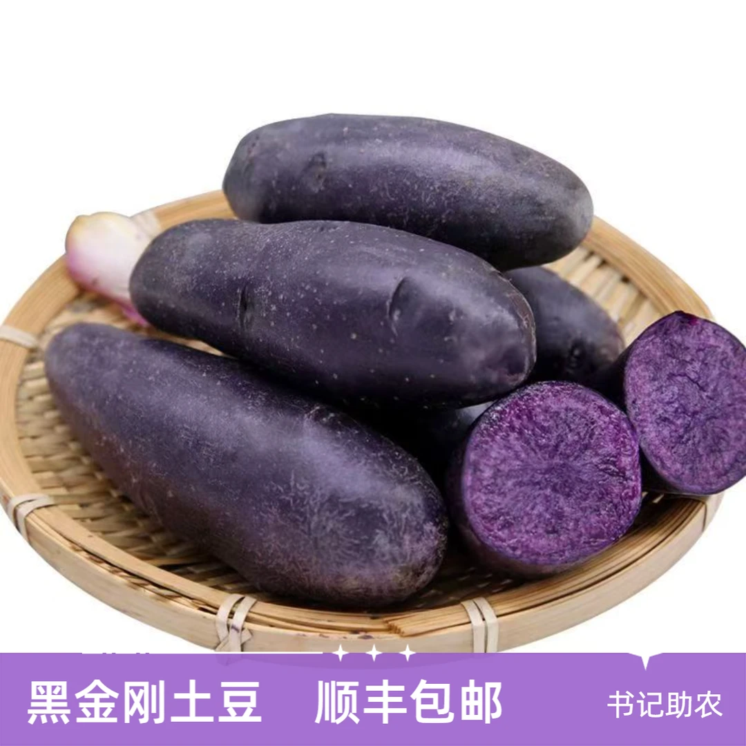 【书记助农、顺丰包邮】山东紫皮黑土豆4.5斤