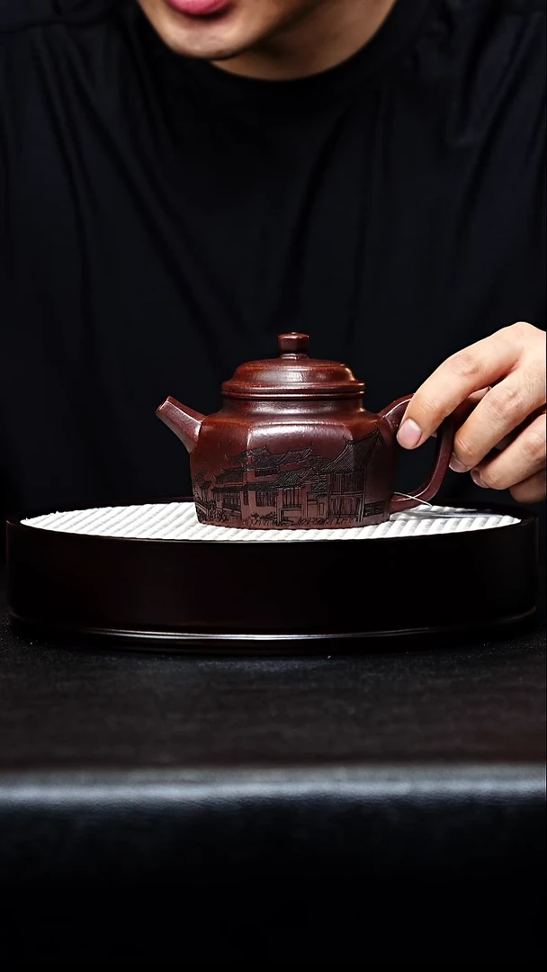 茶壶紫砂六方德钟手工紫砂壶