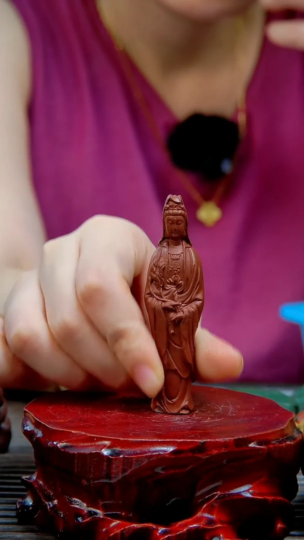 紫砂紫砂茶宠摆件观音