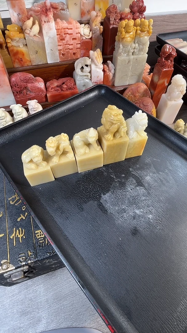 寿山石印石啦***啦广西芙蓉5个