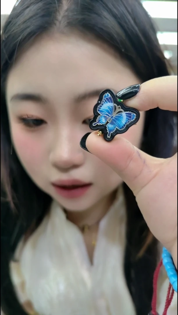 【闪购商品】玛瑙/玉髓颈饰银S925镶嵌2213黑色蝴蝶