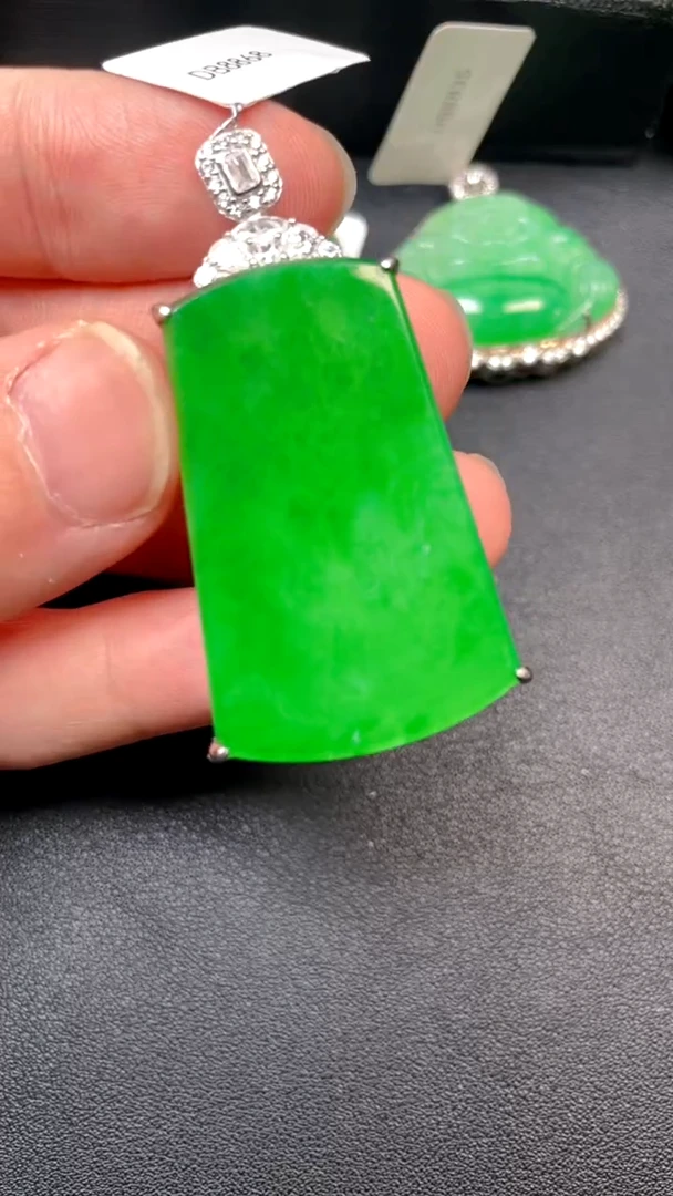 吊坠(不含链)银S925镶嵌翡翠吊坠