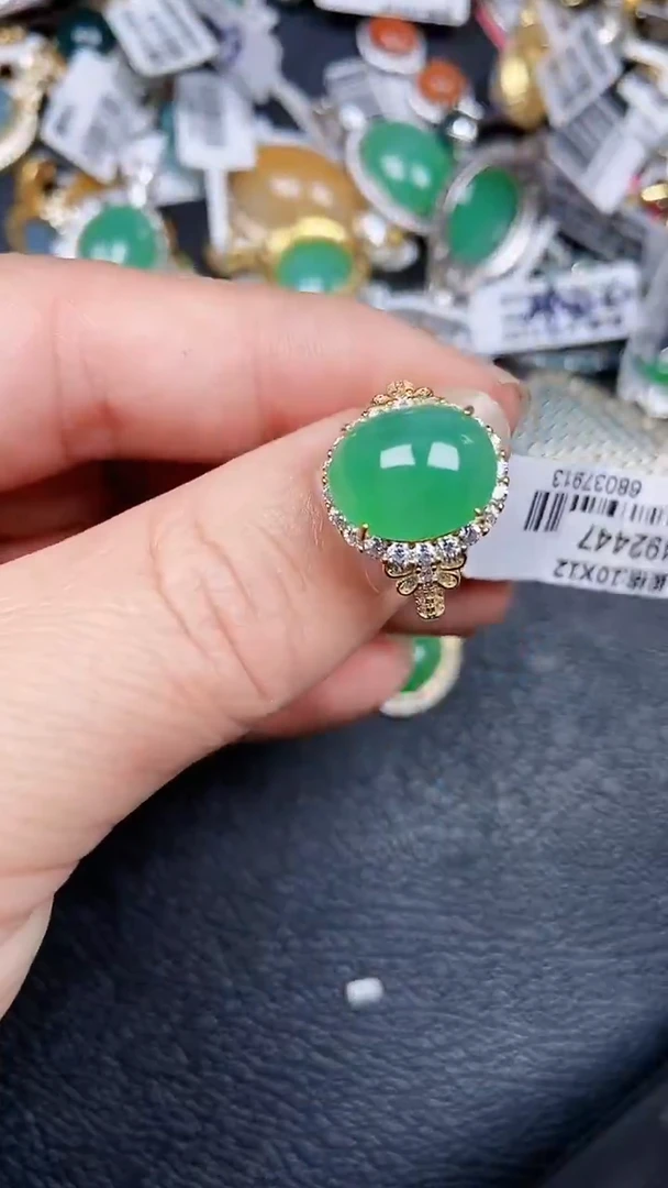 颈饰银S925镶嵌翡翠0991