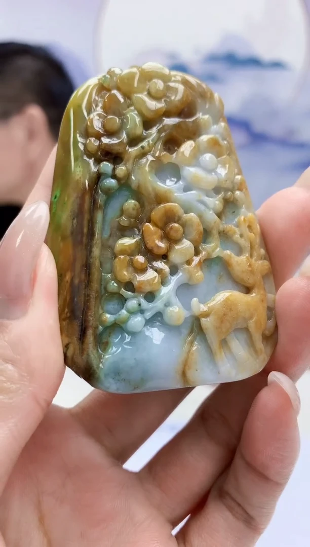 定制翡翠未镶嵌5124MM-毛货挂件55