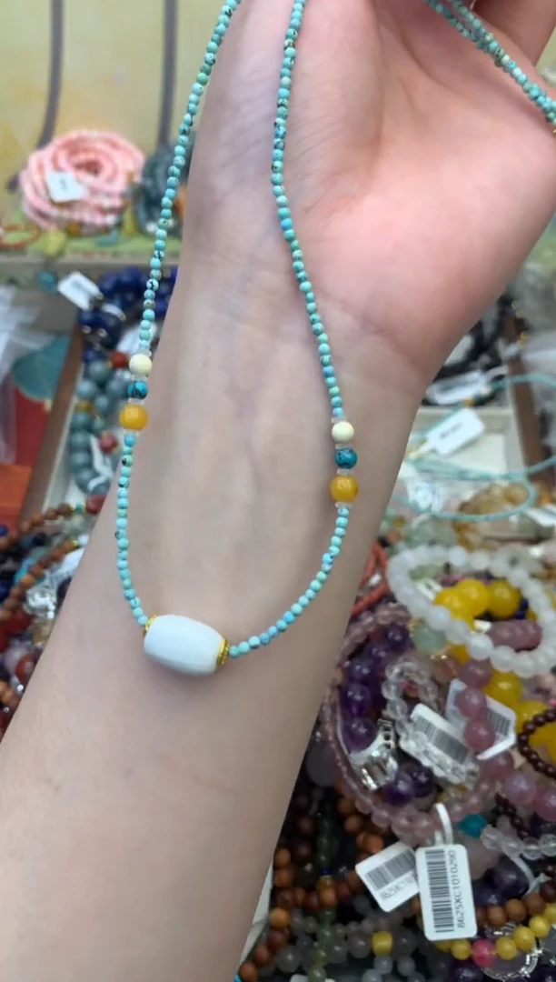 银S925镶嵌琥珀项链450