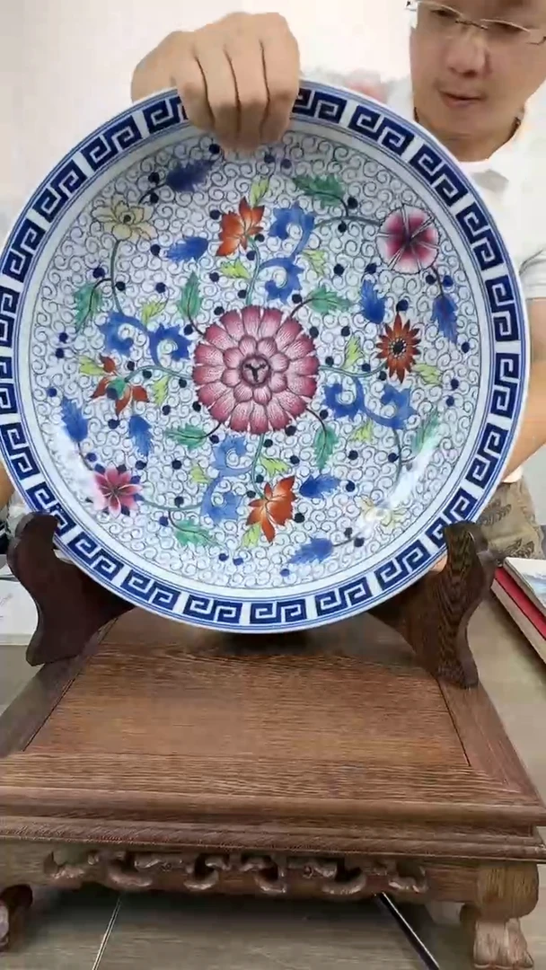 摆件景德镇陶瓷手工手绘赏盘