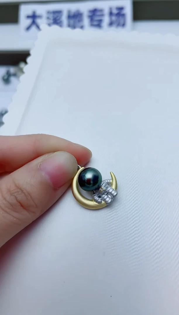 海水珍珠银S925镶嵌颈饰A47