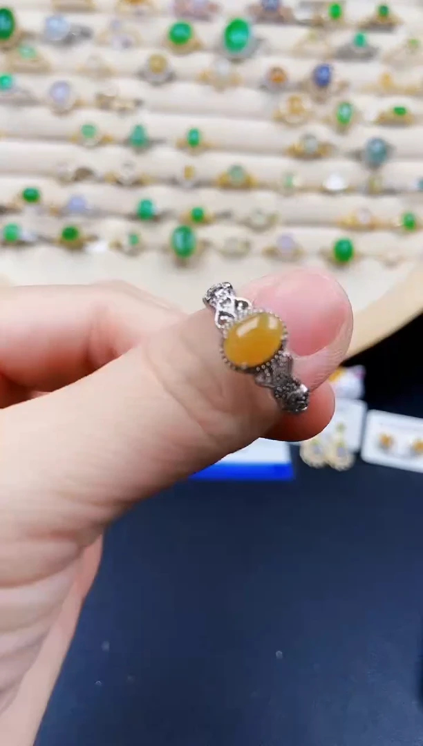 翡翠戒指银S925镶嵌21