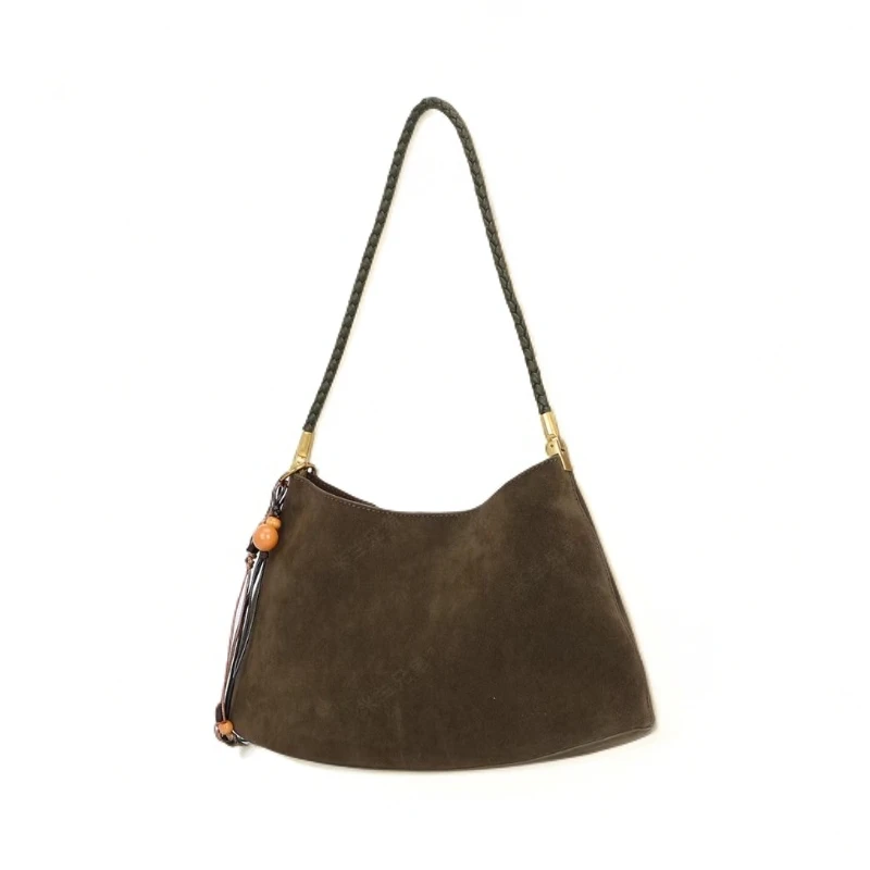 2025秋冬新款潮流耐磨磨砂牛皮单肩包9135黄褐色