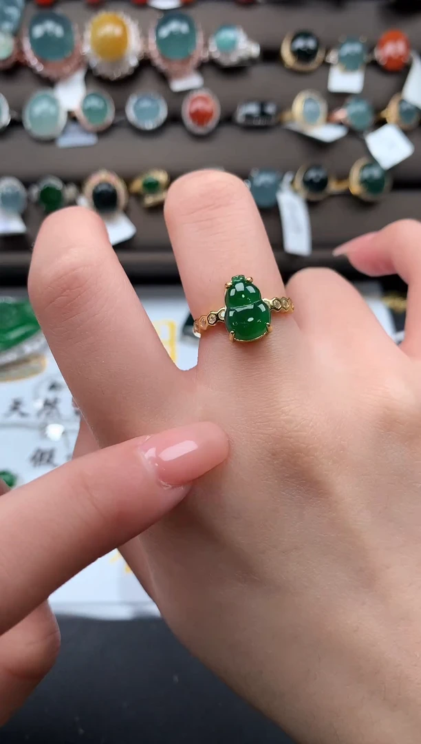 【闪购商品】翡翠戒指银S925镶嵌52141