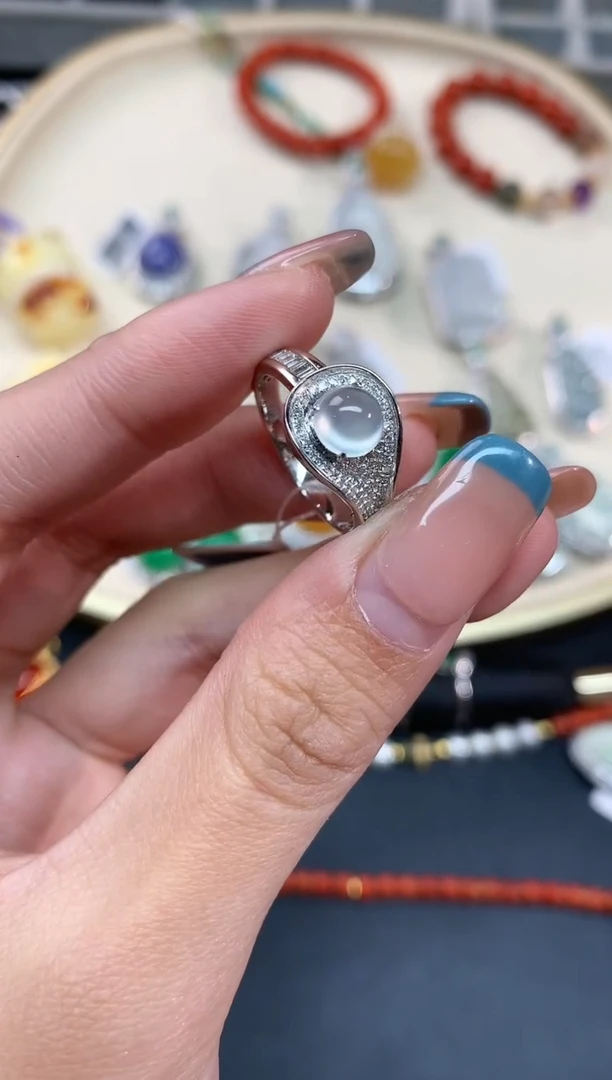 【闪购商品】翡翠戒指18K金镶嵌戒指A175|5800