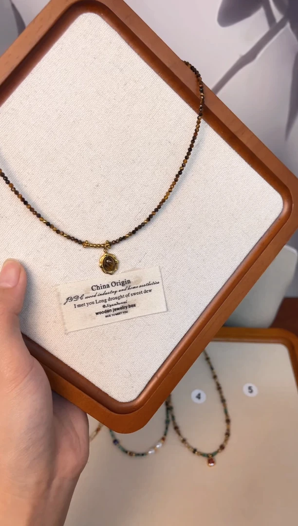 项链钛钢木变石（虎睛石）3号