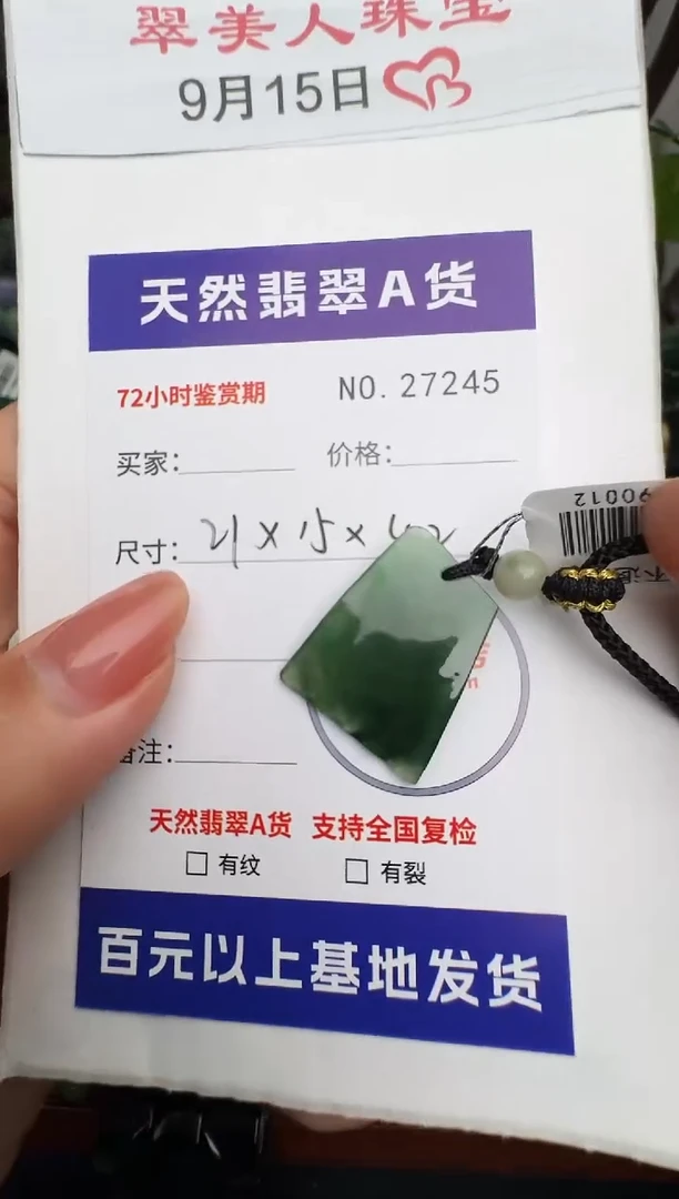 颈饰未镶嵌翡翠原石27245