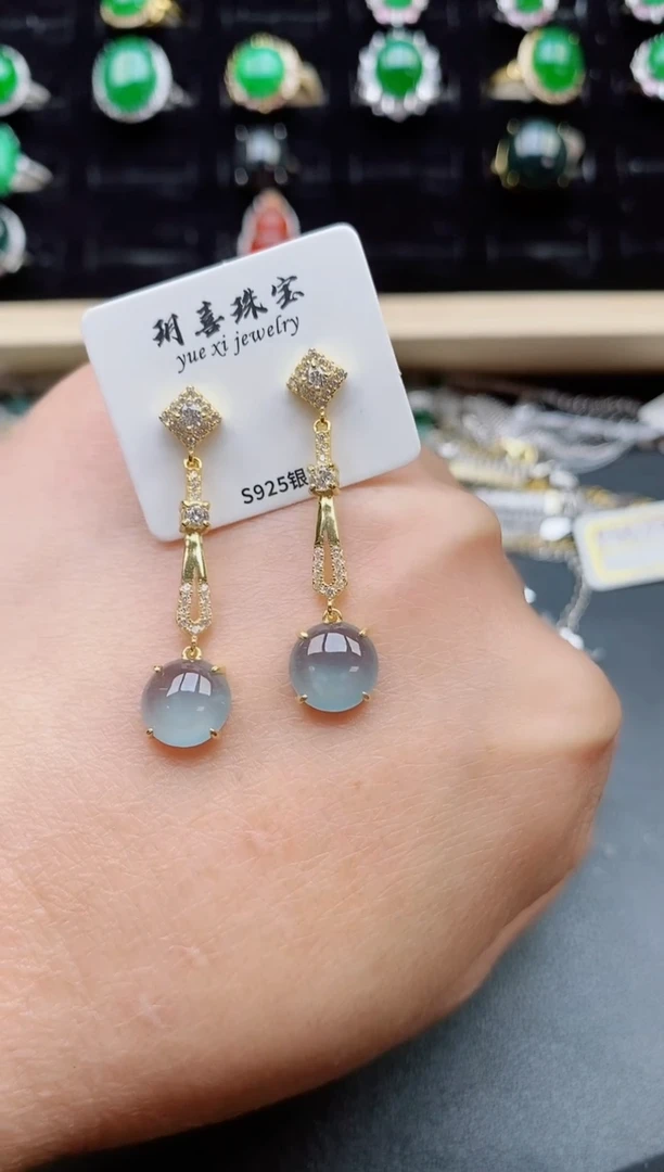 【闪购商品】翡翠耳饰银S925镶嵌321321