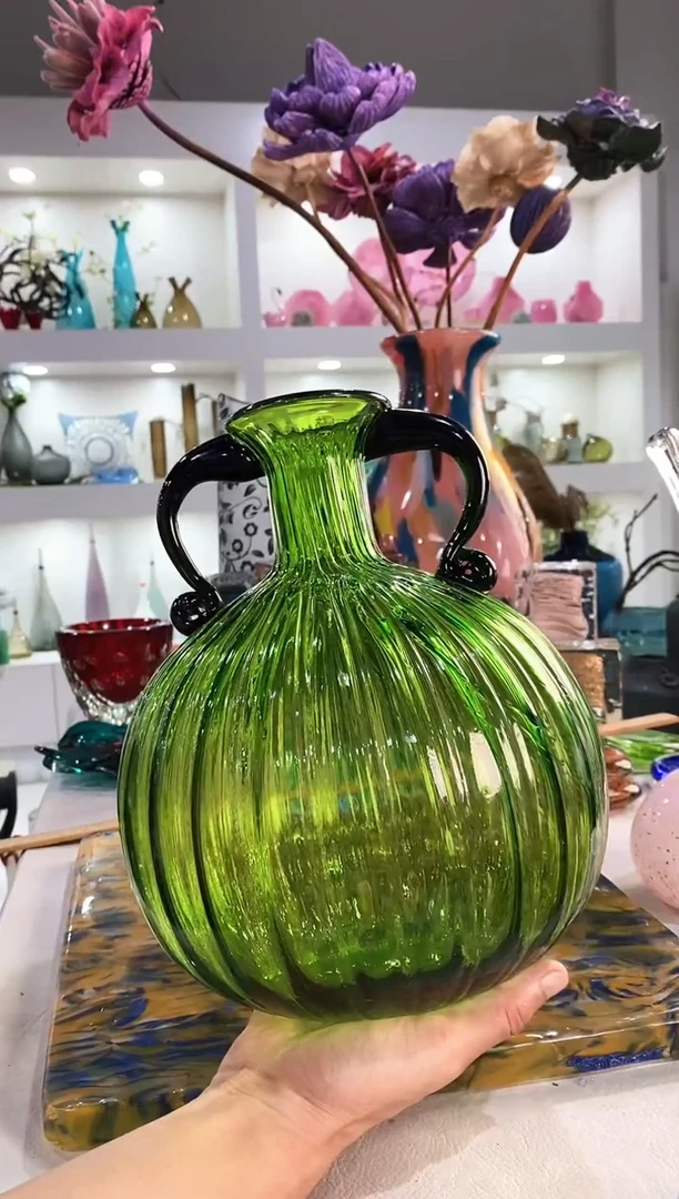 l*l慕忆家手作琉璃花瓶瑕疵