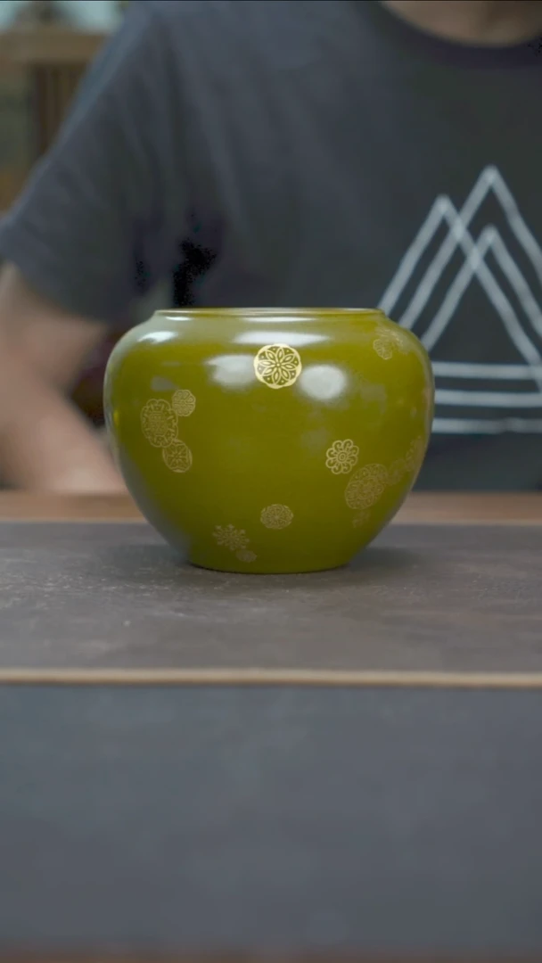 杯全金手绘皮球花苹果尊建水