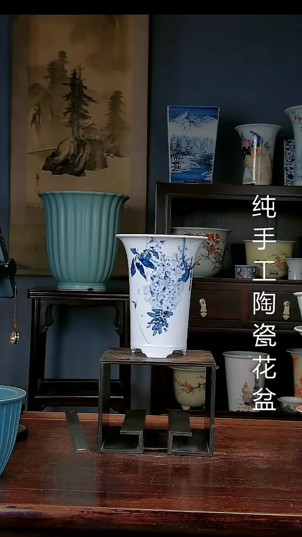 景德镇手工陶瓷花盆
