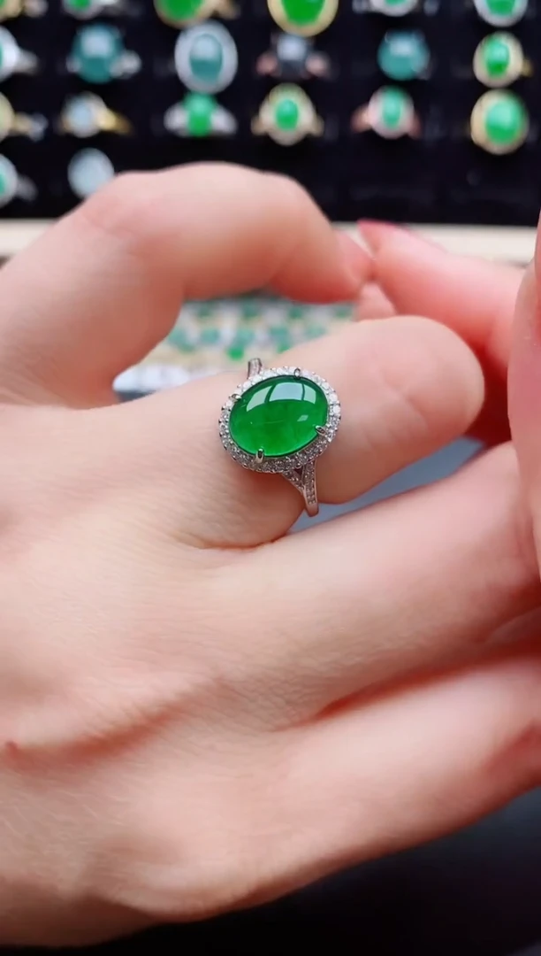 【闪购商品】翡翠戒指银S925镶嵌508850