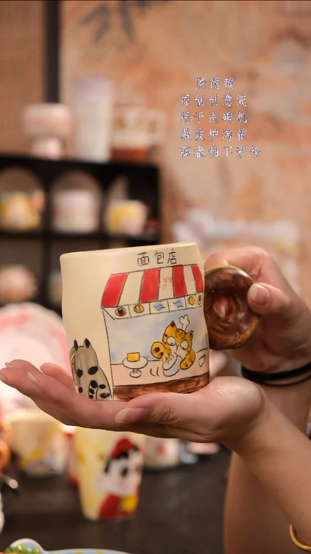 摆件景德镇手工手绘设计师款