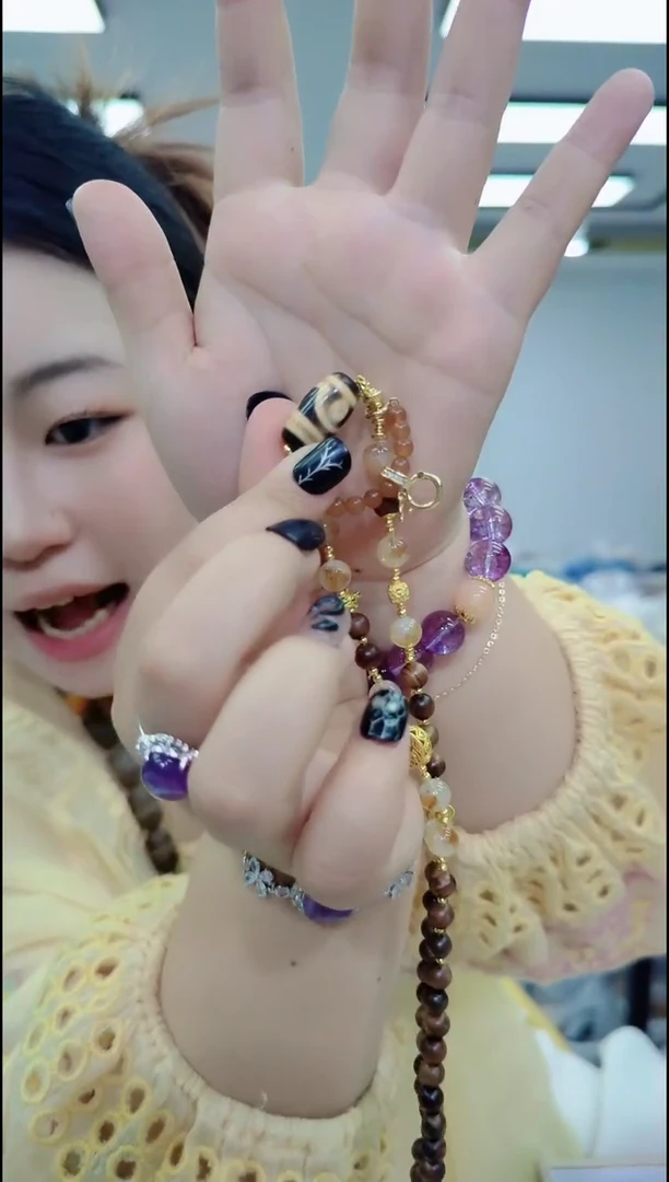 玛瑙/玉髓颈饰合金1342老珠项链