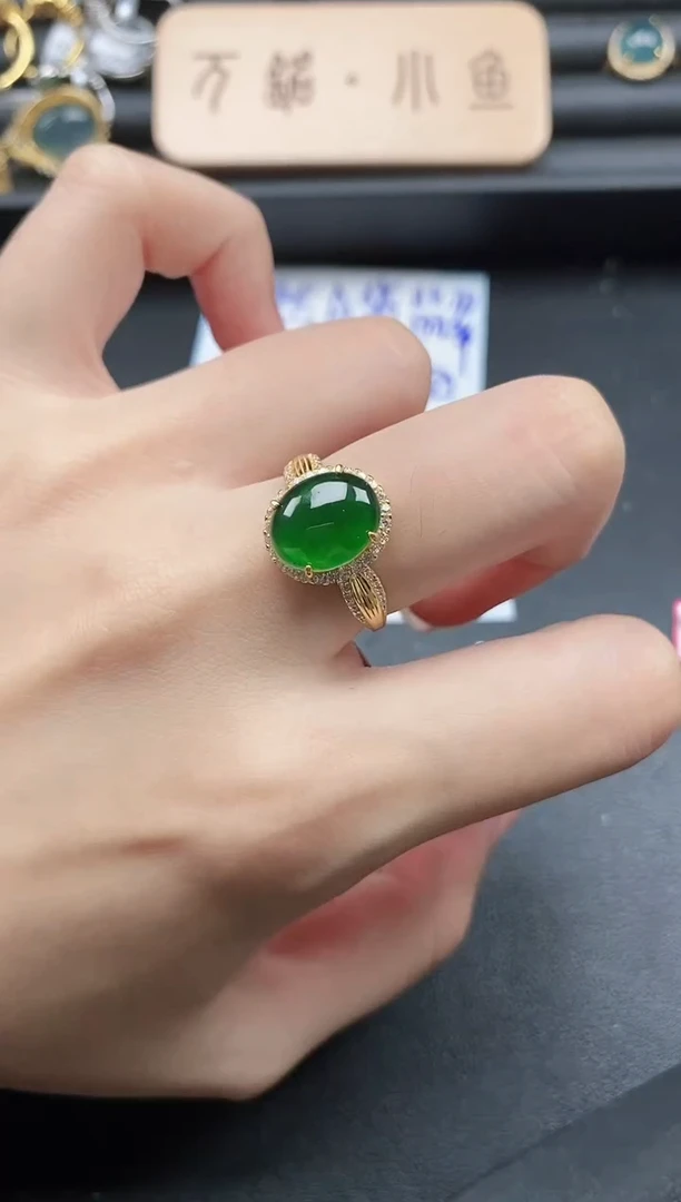 翡翠戒指银S925镶嵌51511