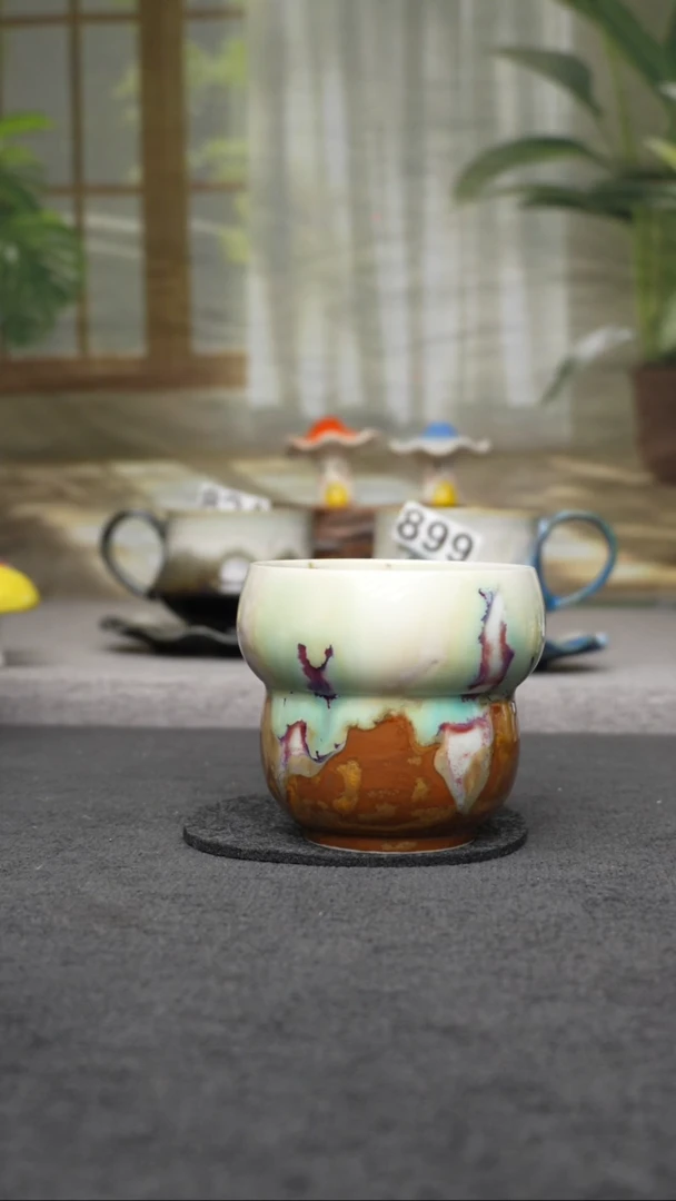 杯子陶935景德镇手工手创杯子 带冰裂纹