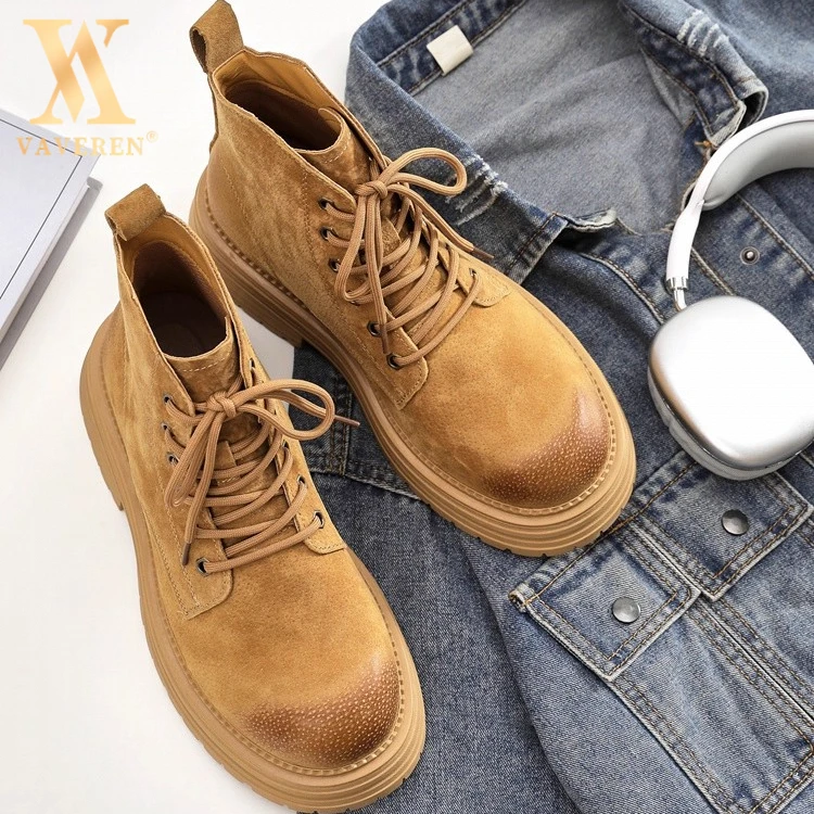 复古马丁靴男2025秋冬短靴潮流百搭大黄靴男英伦风男士显瘦马丁靴