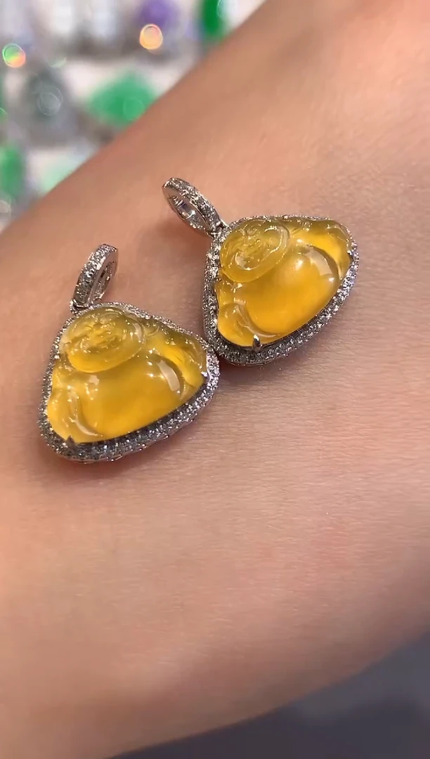 吊坠(不含链)18K金镶嵌翡翠a20   多样性一件发货