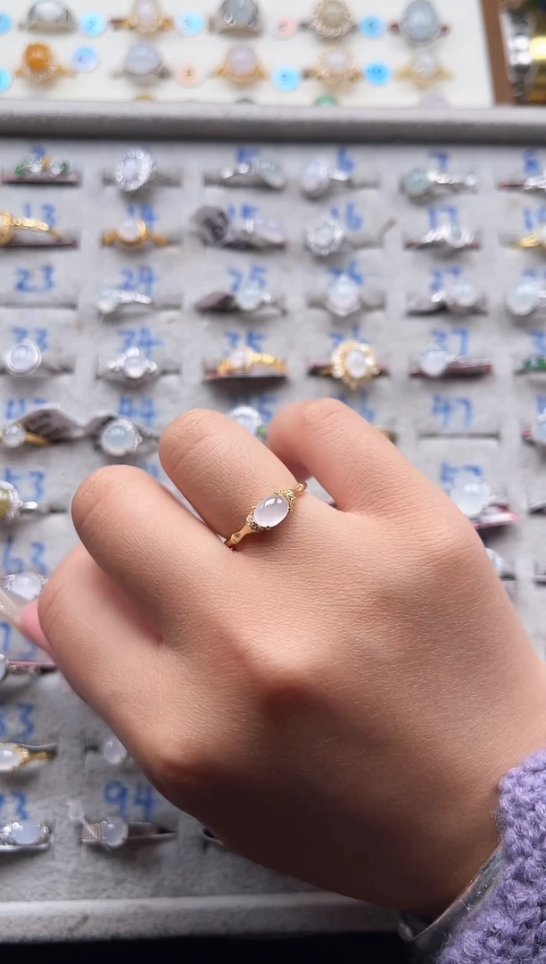 【闪购商品】翡翠戒指银S925镶嵌天然A货翡翠戒指