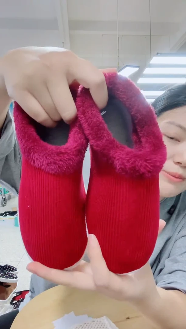 红色毛圈棉鞋35码63号