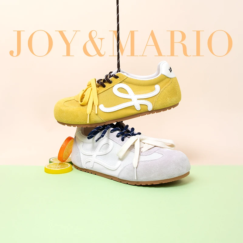 J&M/快乐玛丽时尚休闲鞋夏季交叉绑带修面皮浅口德训鞋拼色G25086